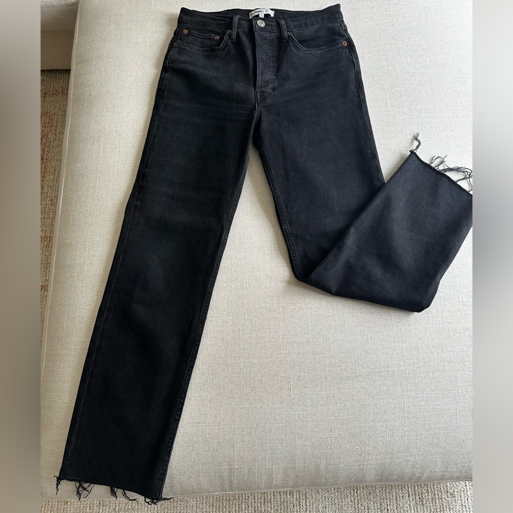Redone black ankle crop Jean